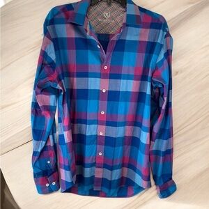 Bugatchi Uomo Long Sleeve shirt Plaid Shirt Size Medium